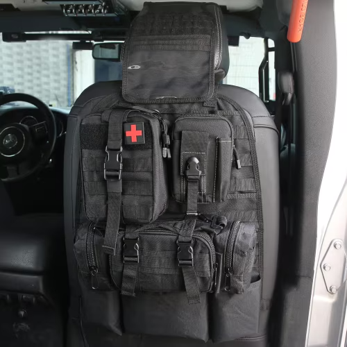 Universal Tactical Vehicle Back Seat Organizer With 3 Detachable
